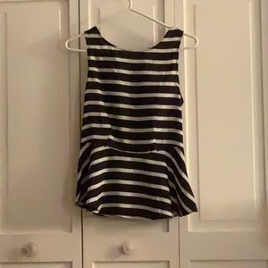 Striped blouse with tie-back
